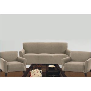 SOFA COVER SET 3PCS VELVET JACQURD BEIGE SOFA COVER SET 3PCS VELVET JACQURD BEIGE
